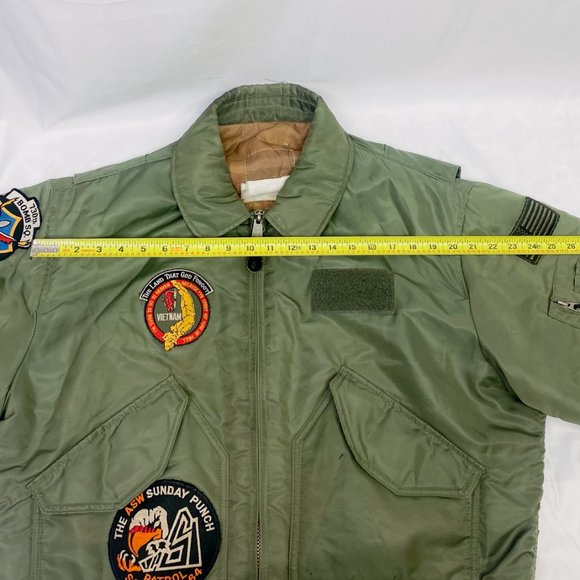 Men's Army Green Bomber Jacket Bomb Squad Tomcat Military Flyer Jacket - Picture 8 of 15